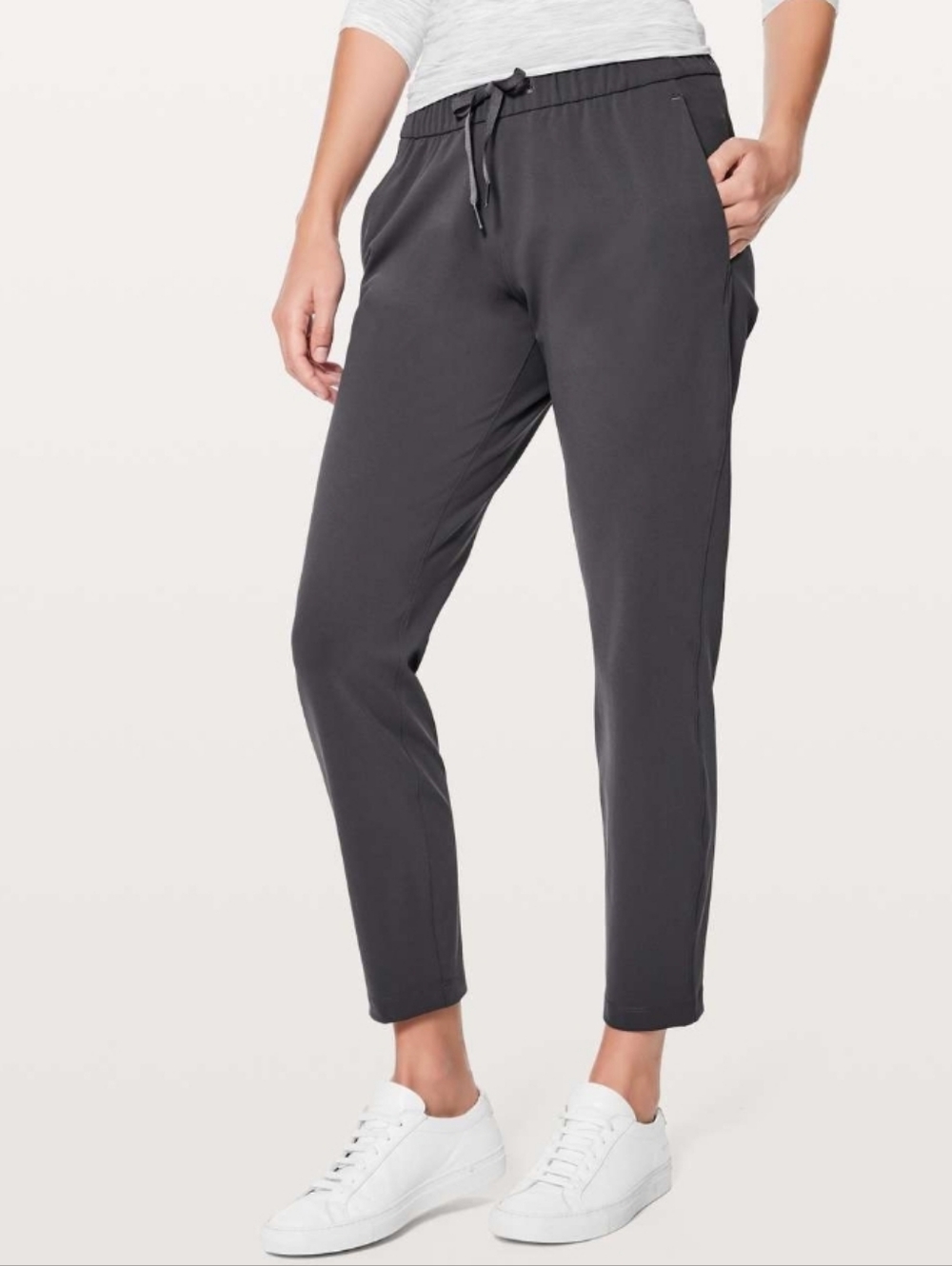 Lululemon On The Fly Charcoal Drawstring Jogger Pants 8